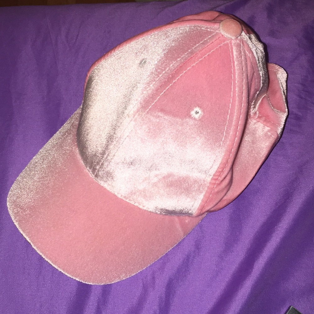 Pink velvet cap